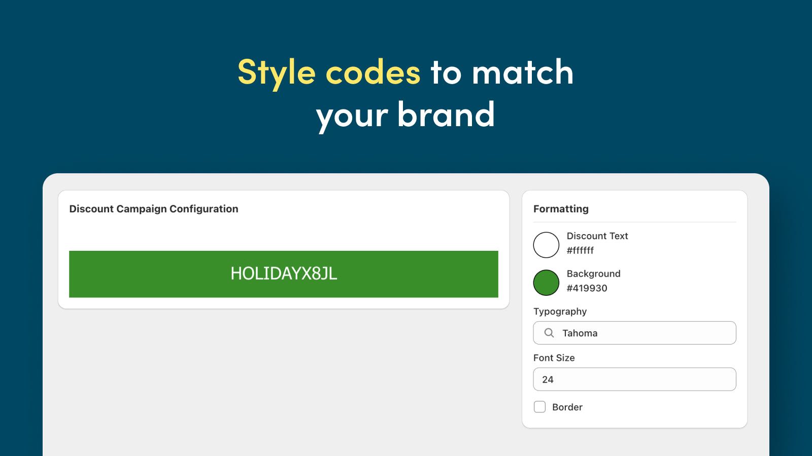 Style codes to match branding