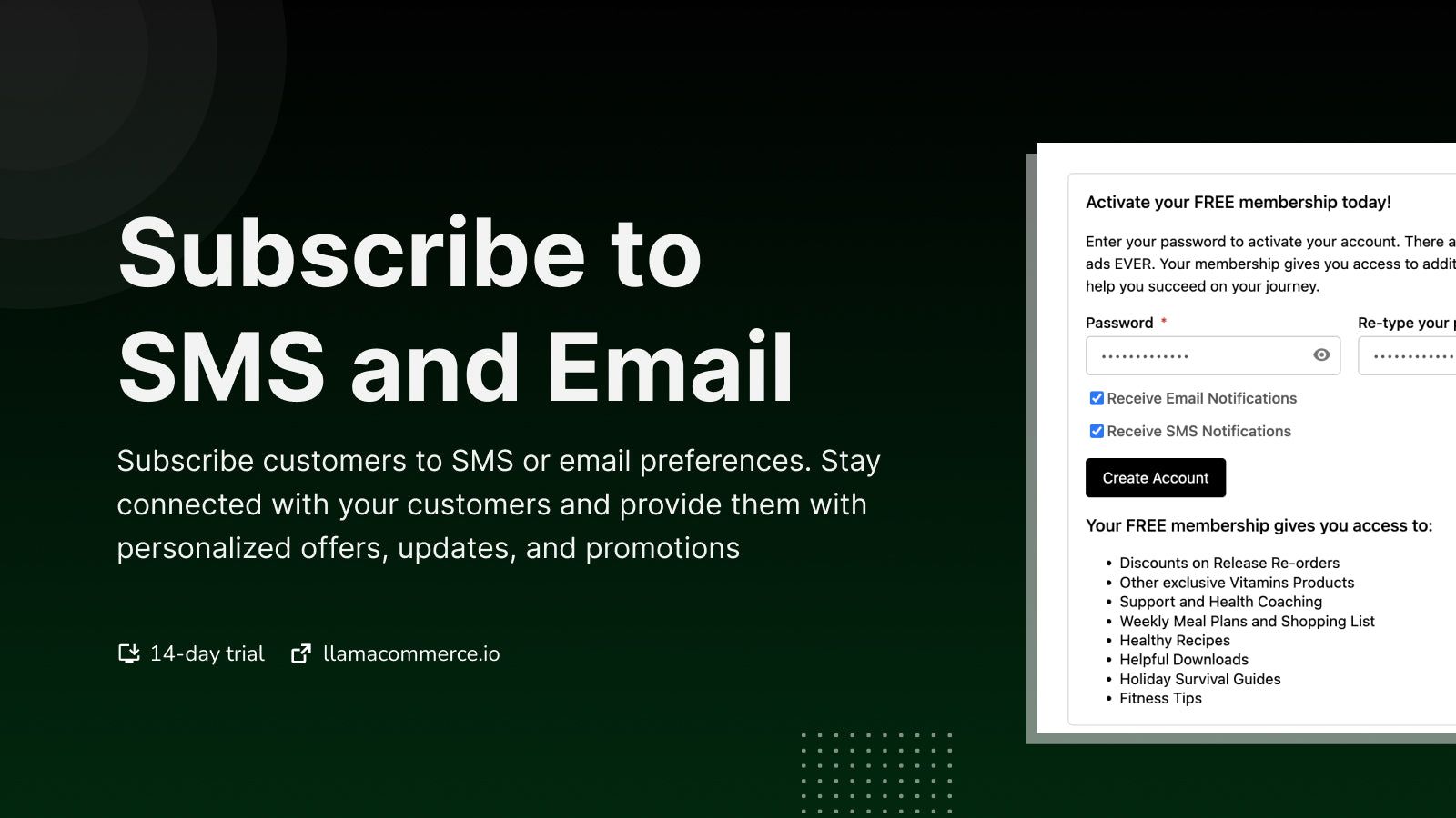 Subscribe to SMS and Email