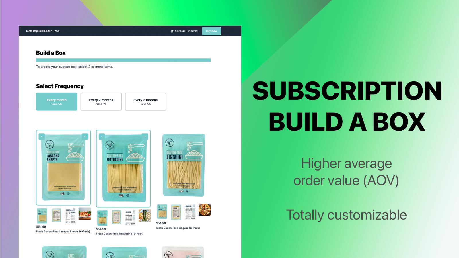Subscription build a box, grow your Shopify store