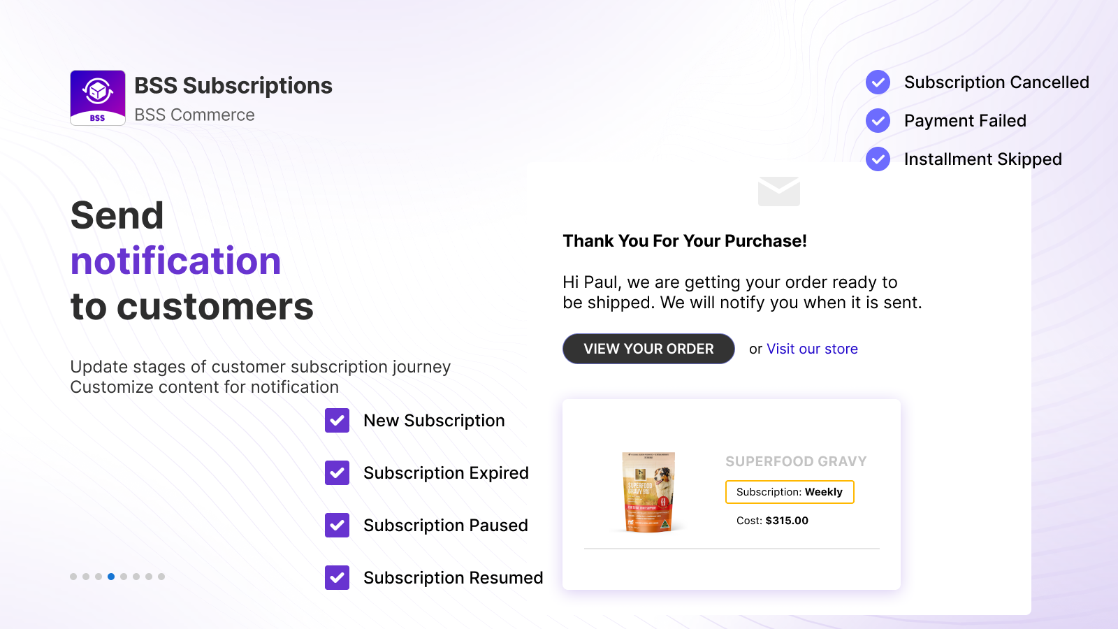 Subscriptions and Recurring Pay Email Notifications
