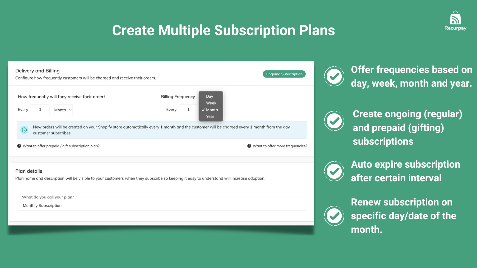 Subscriptions app: Creating subscription plans