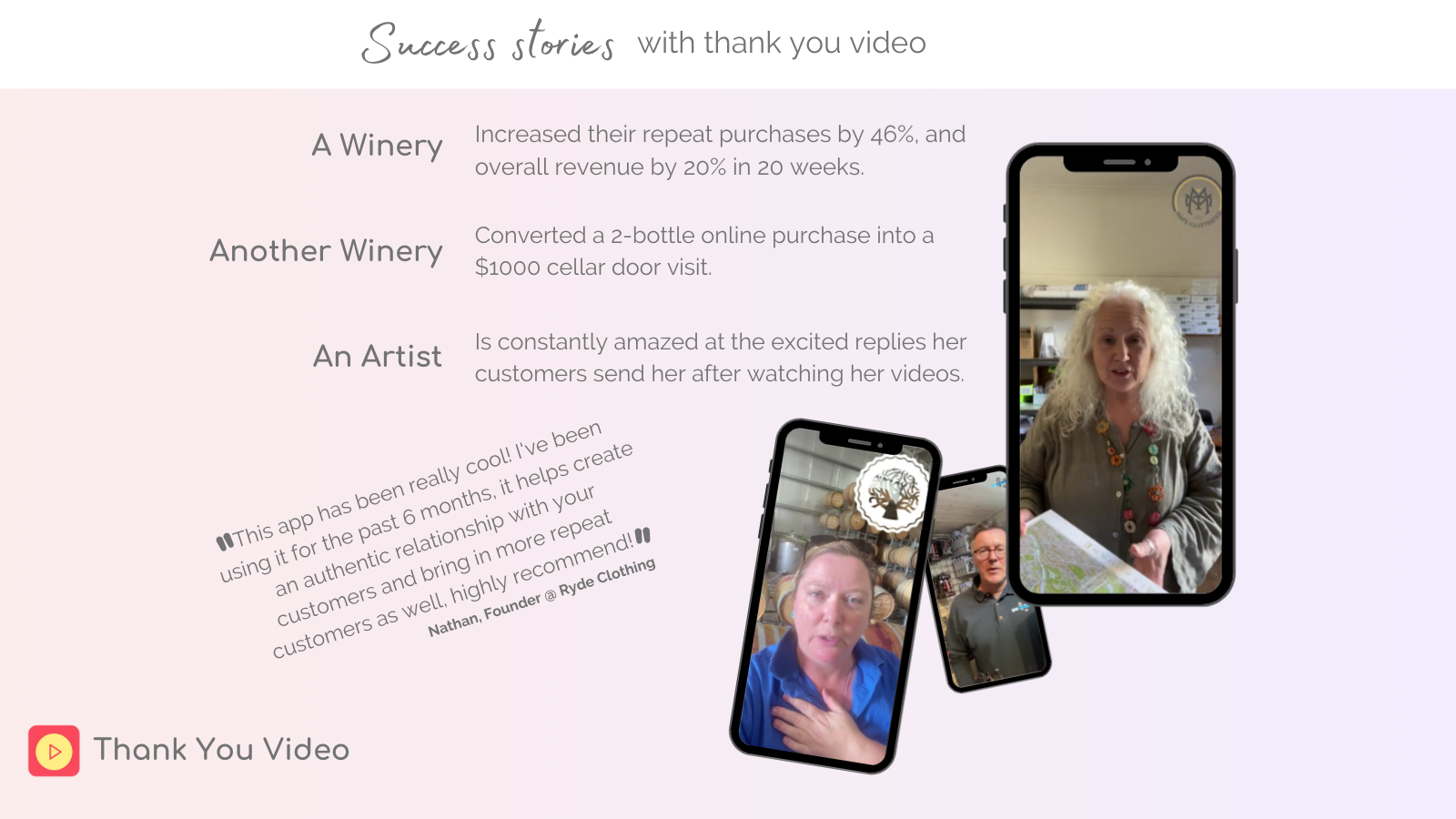 Success stories with thank you video