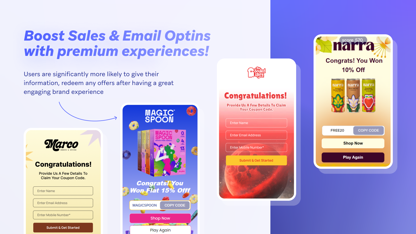 Supercharge Sales & Email Optins with premium experiences! 