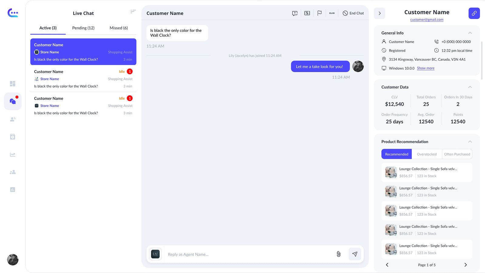 Support customer via chat features