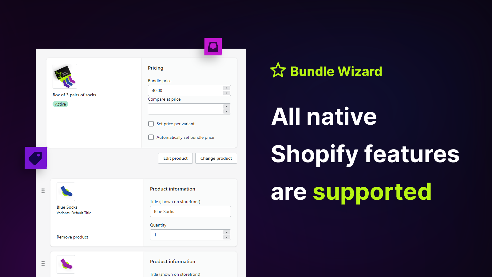 Support for all native Shopify features