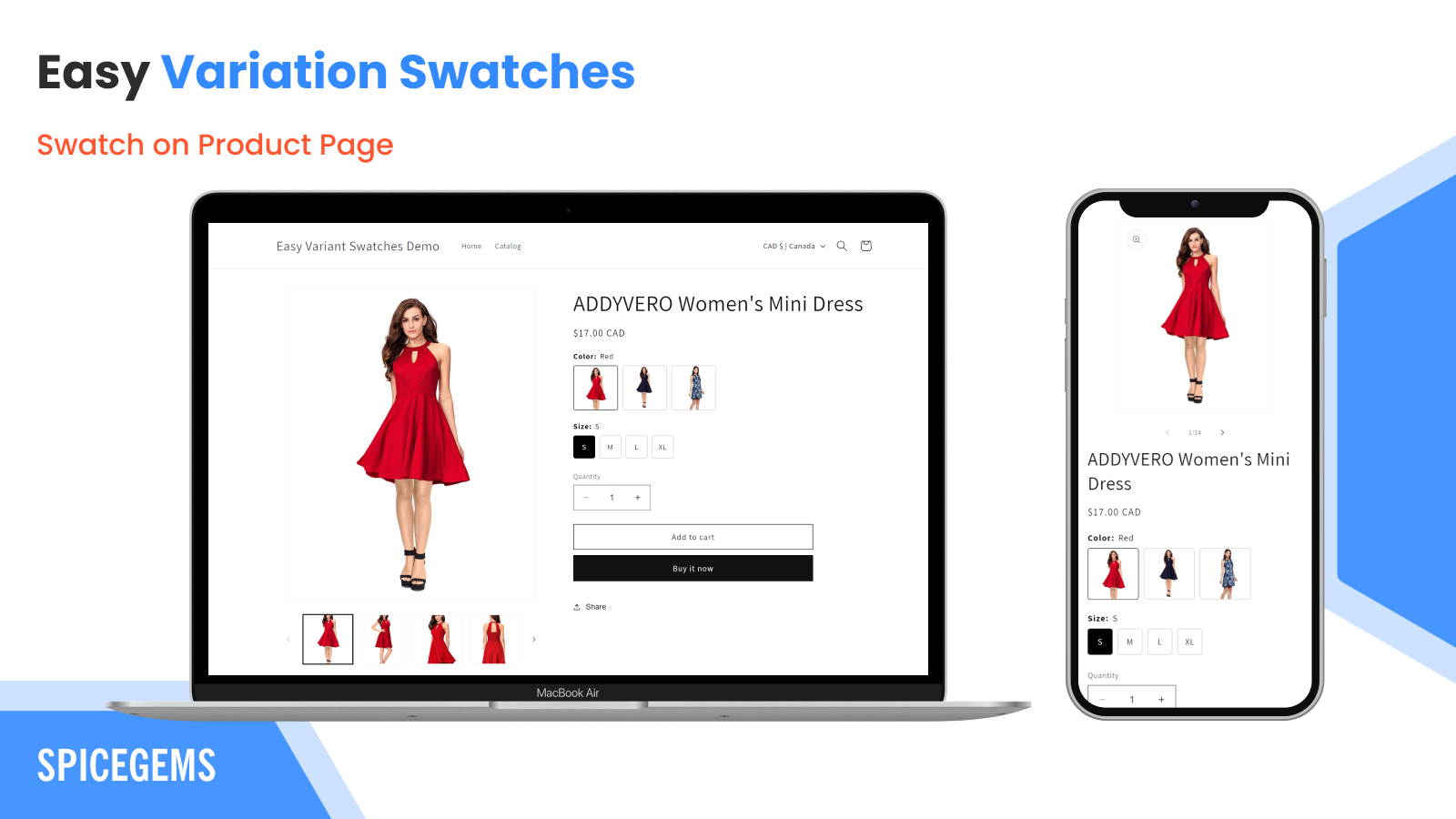 Swatch on Product Page