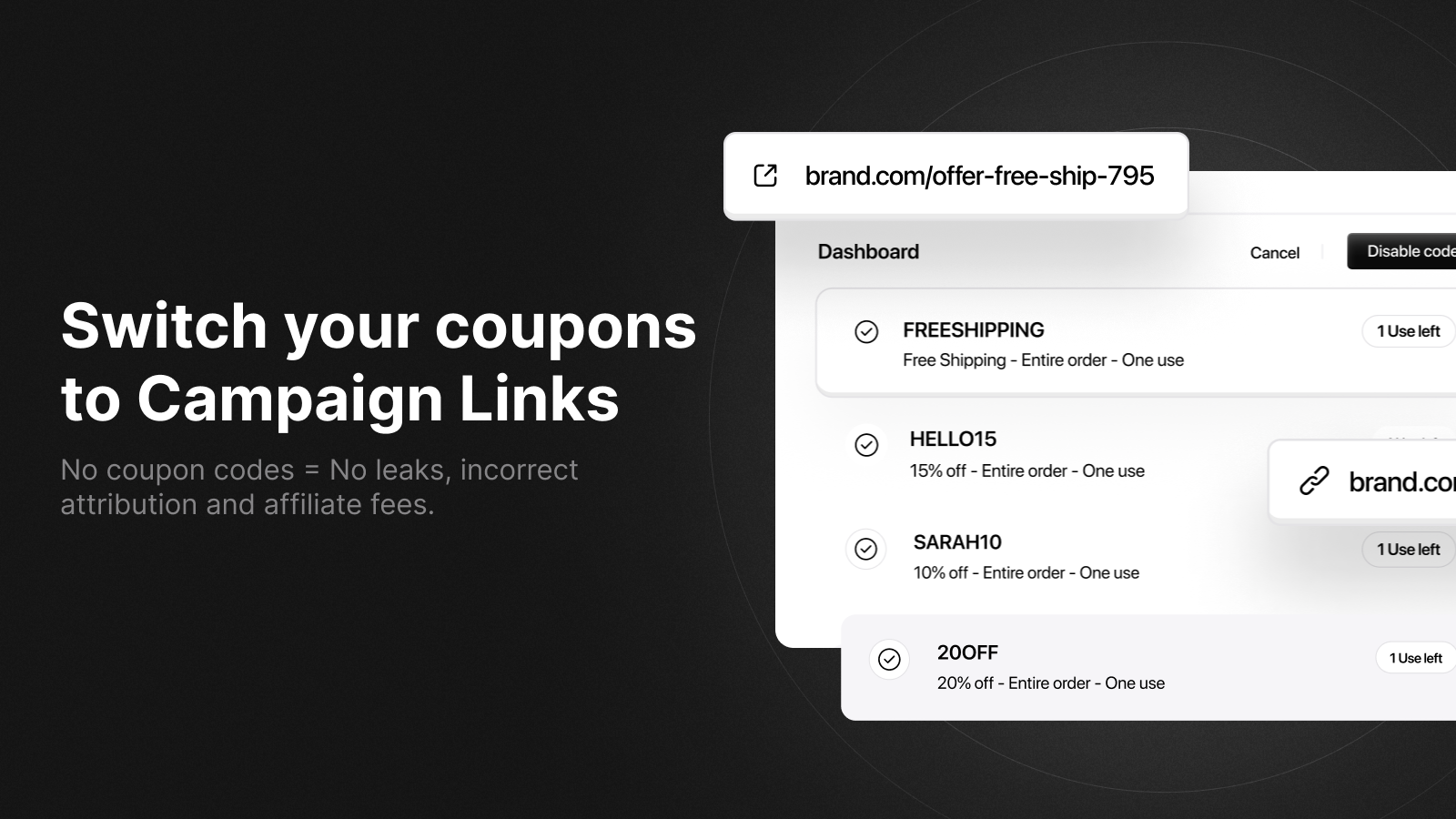 Switch your coupons to Campaign Links