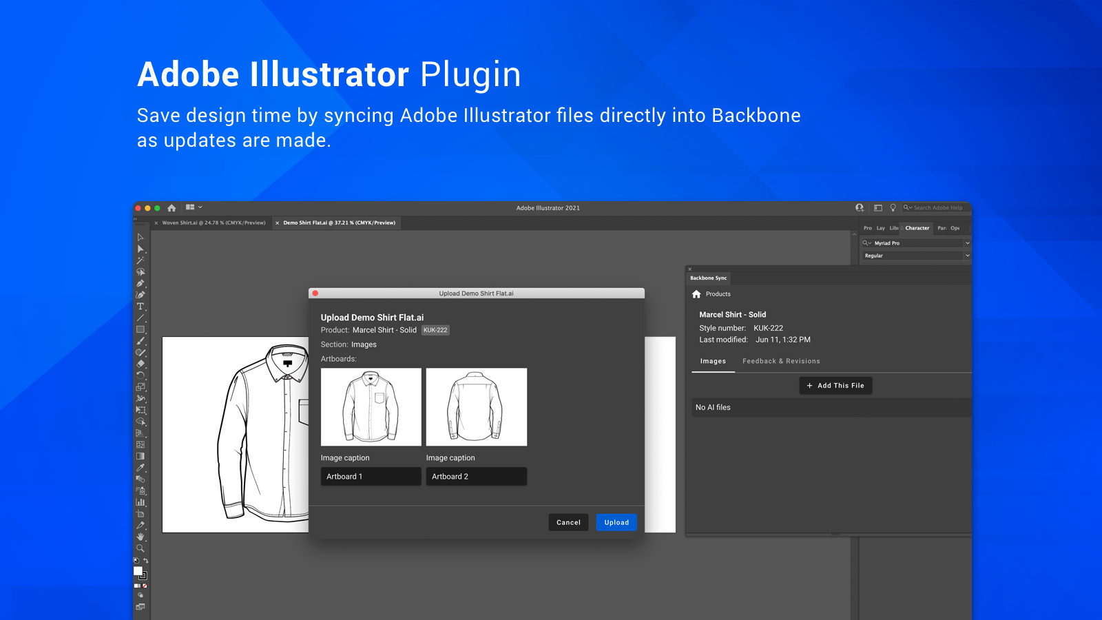 Sync design files & sketches from Adobe Illustrator to Backbone.