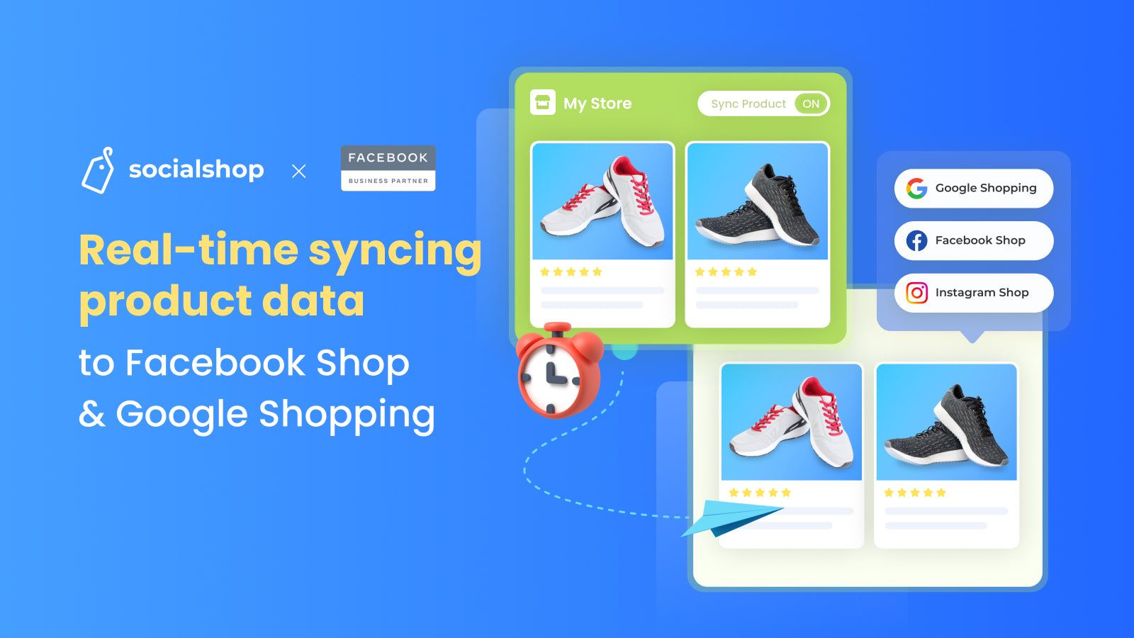 Sync products to TikTok Shop, Facebook Shop, Google Shopping