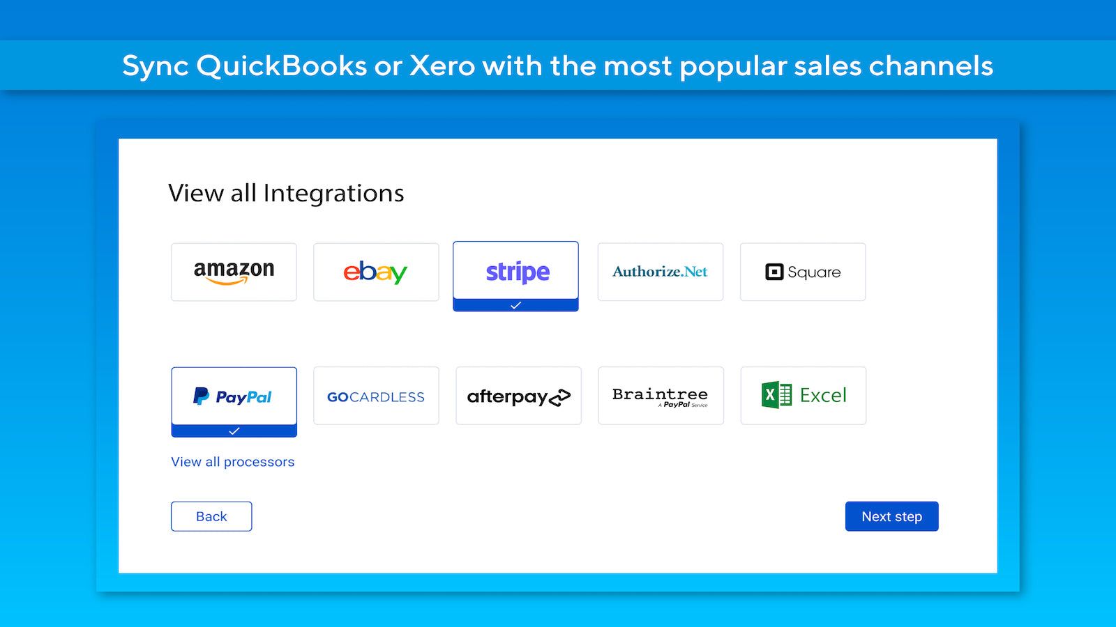Sync QuickBooks or Xero with the most popular sales channels