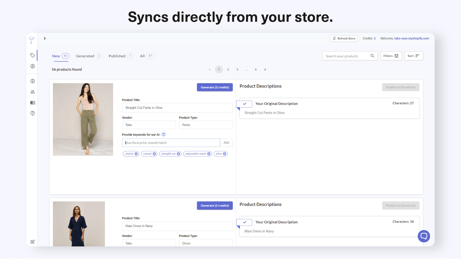 Sync your product catalog directly from your store