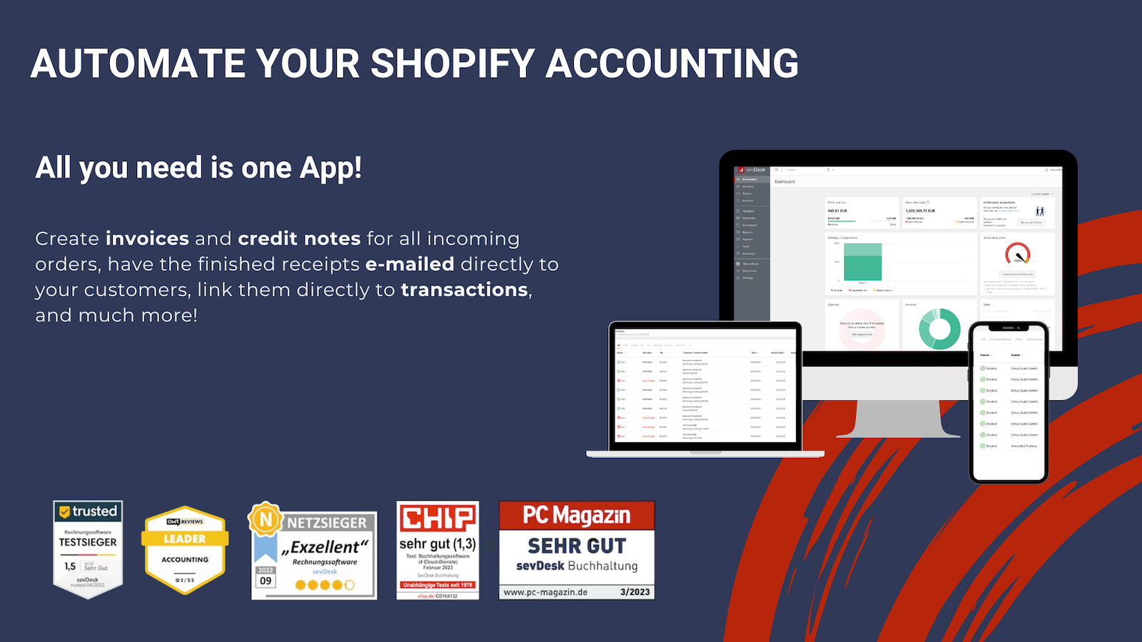 Synchronization of accounting from Shopify to sevDesk