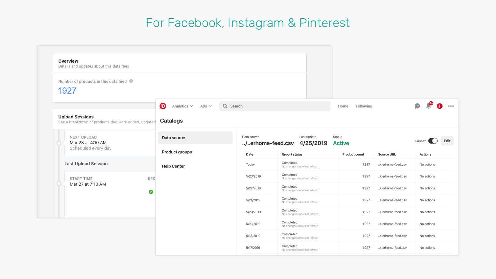 Syncs perfectly with Facebook, Instagram and Pinterest
