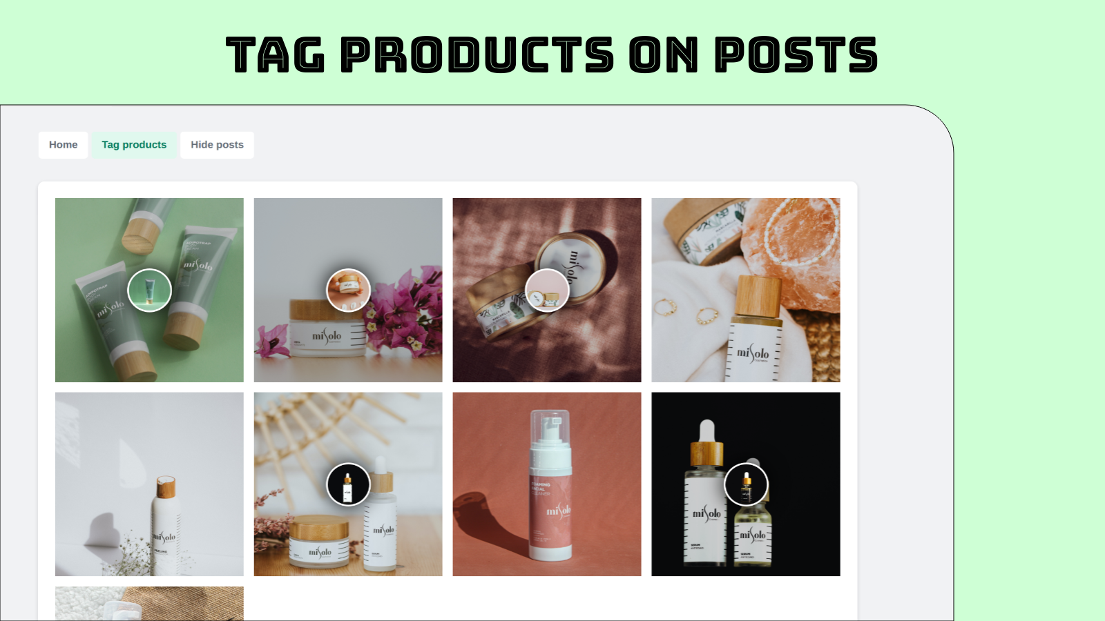Tag products on posts