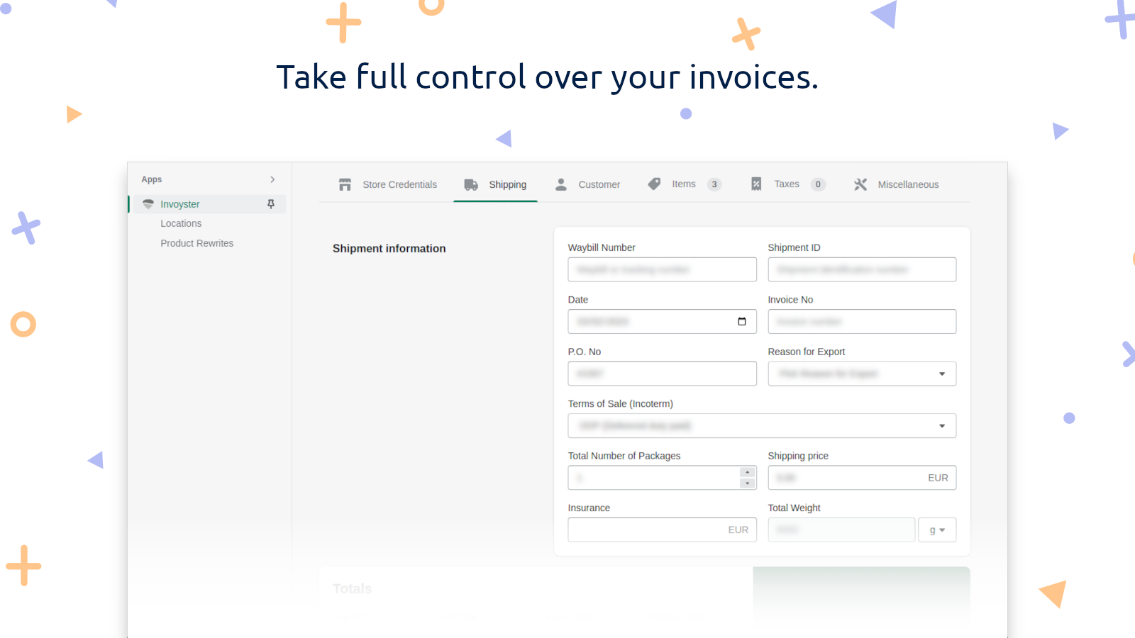 Take full control over your invoices