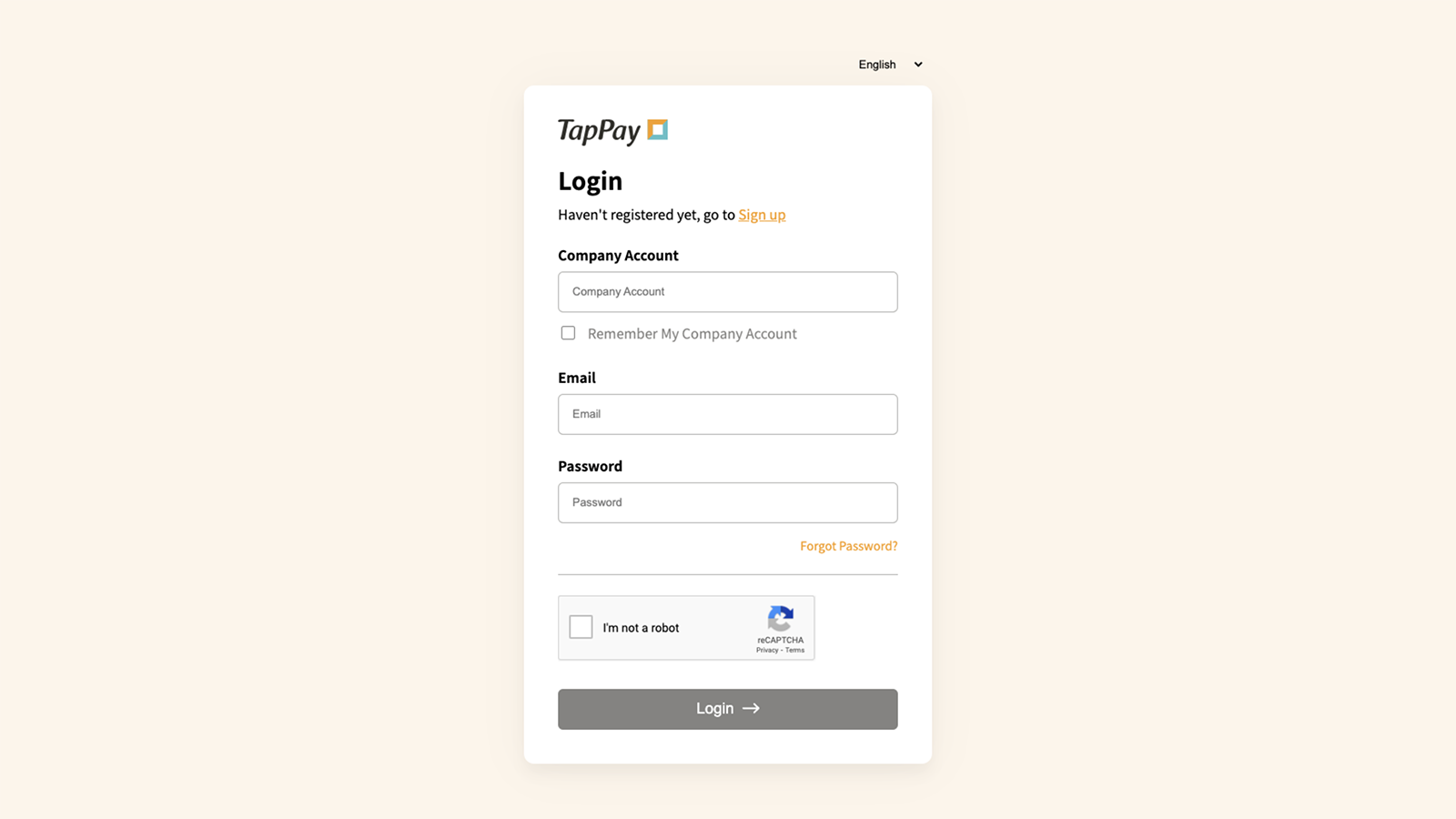 TapPay Portal login for installing LINE Pay 2
