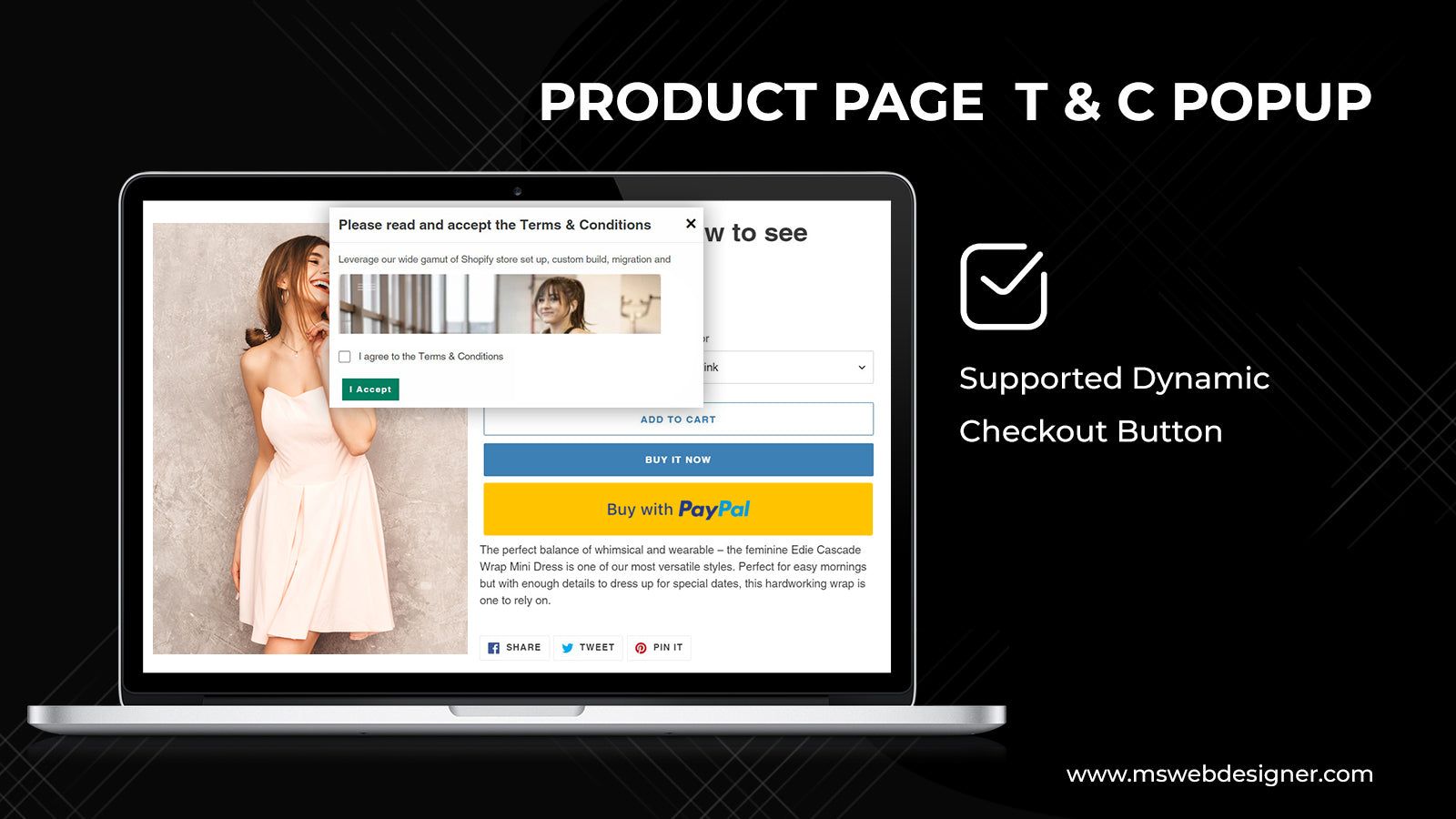 terms and conditions checkbox on shopify product page