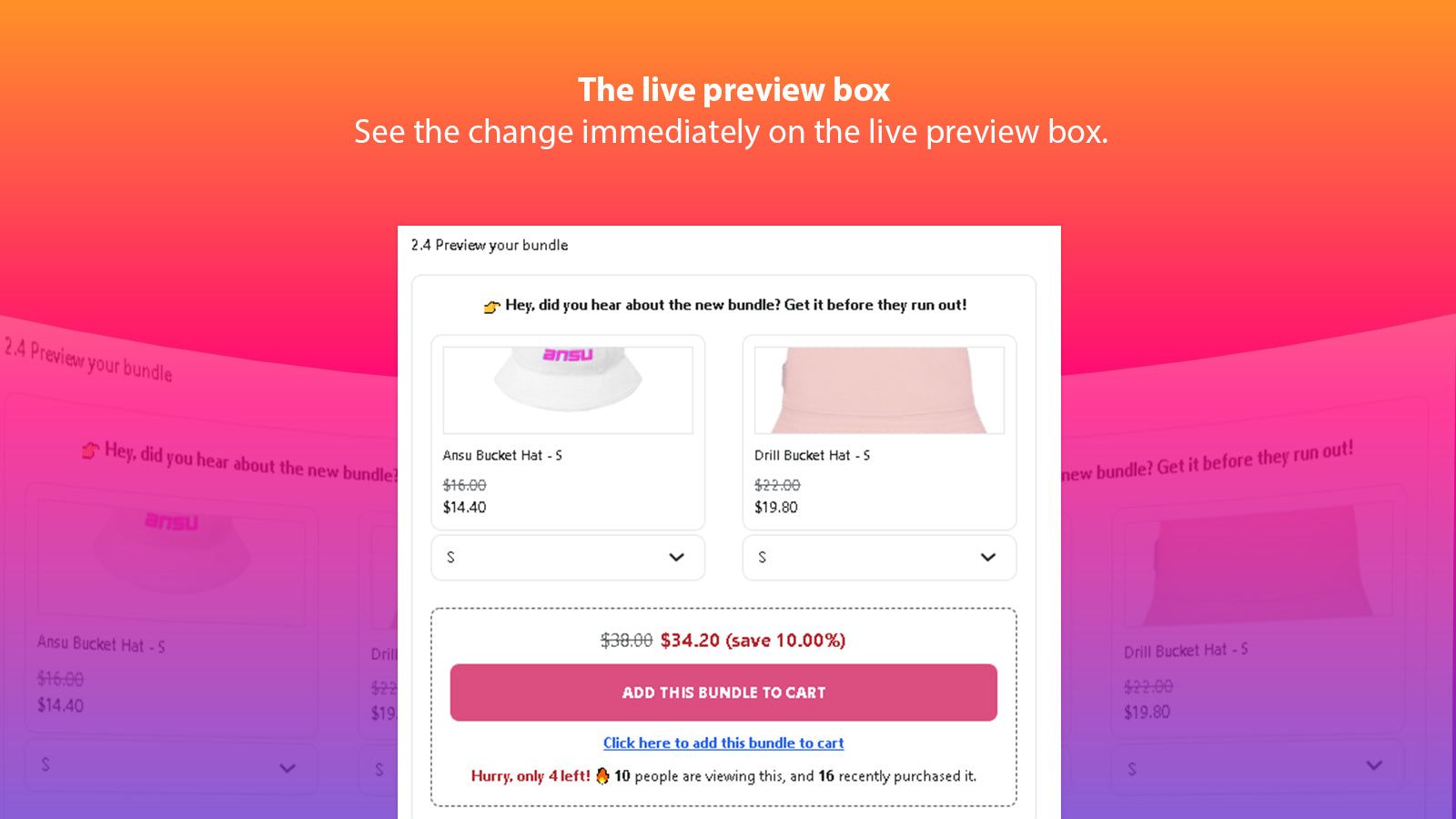 The live preview box