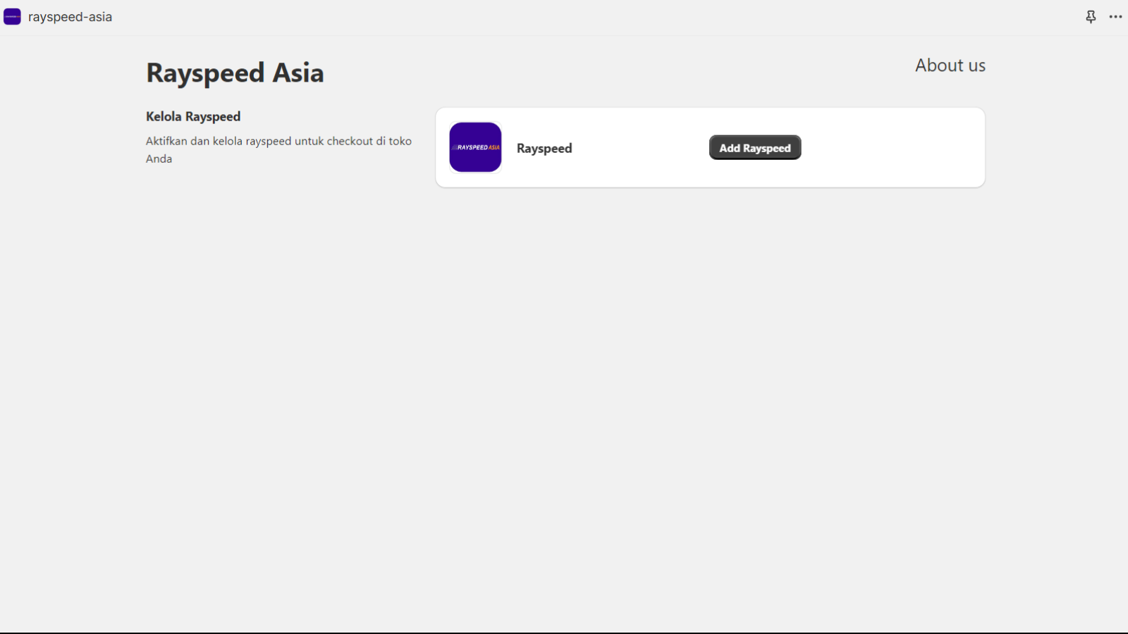 The main interface of Rayspeed Asia app