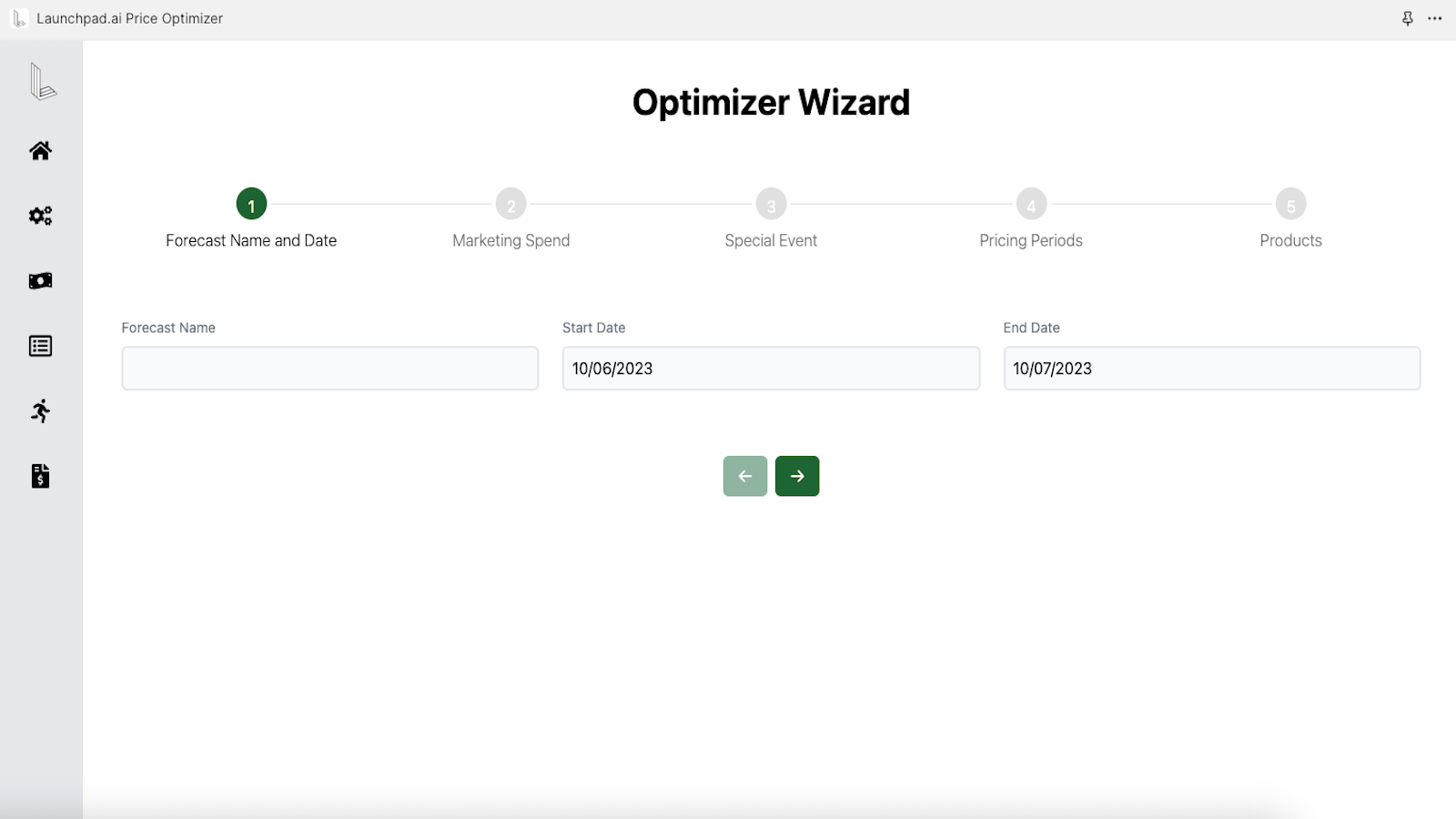 The Optimizer Wizard will guide you through the process