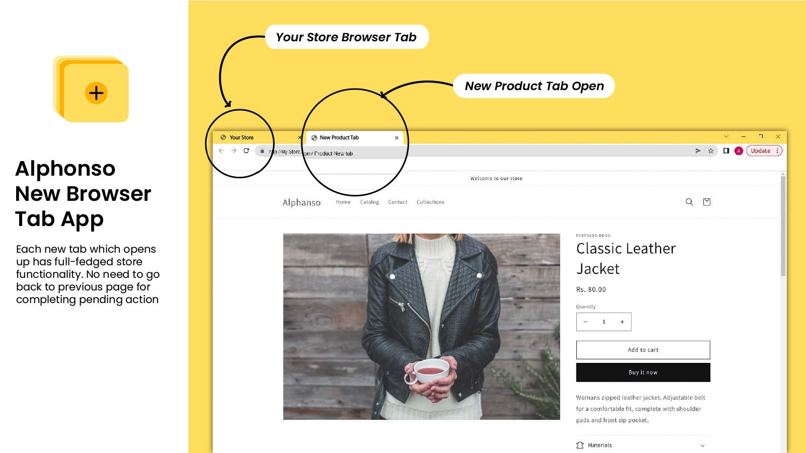 The product opens up in new window at a simple click!