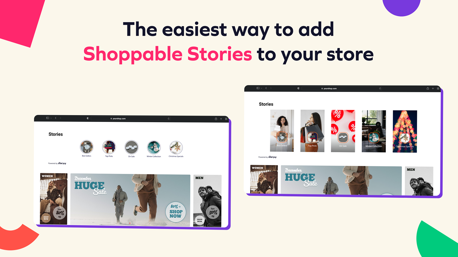 This image contains the benefit of automated shoppable stories