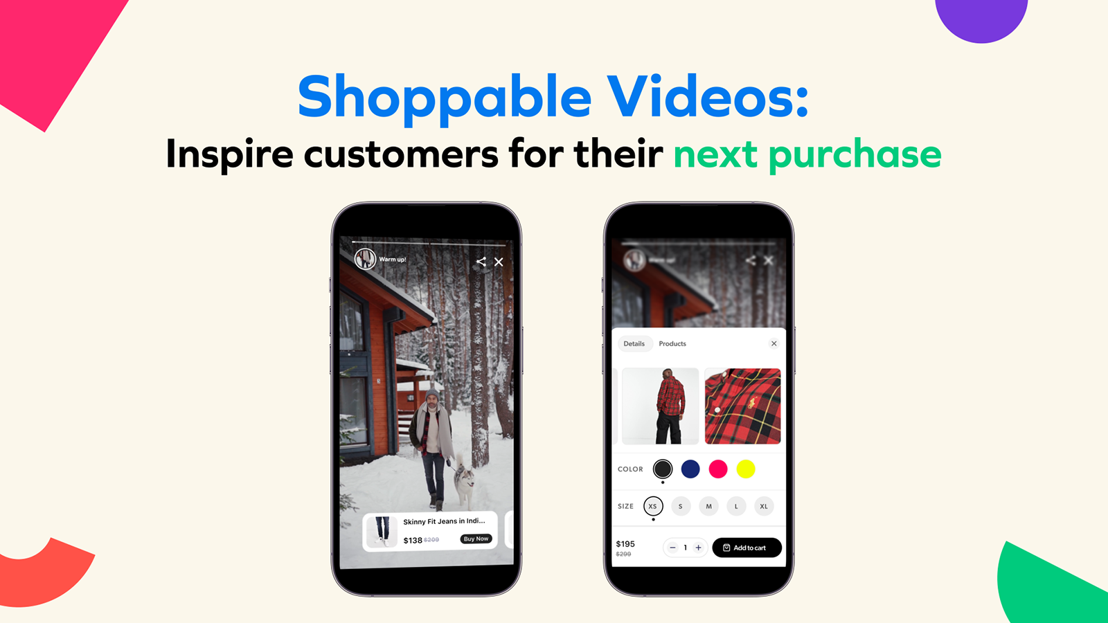 This image shows the benefit of shoppable videos