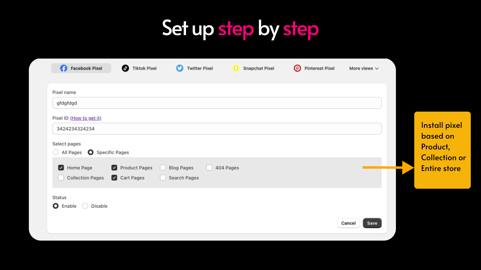 Track all events in sample step