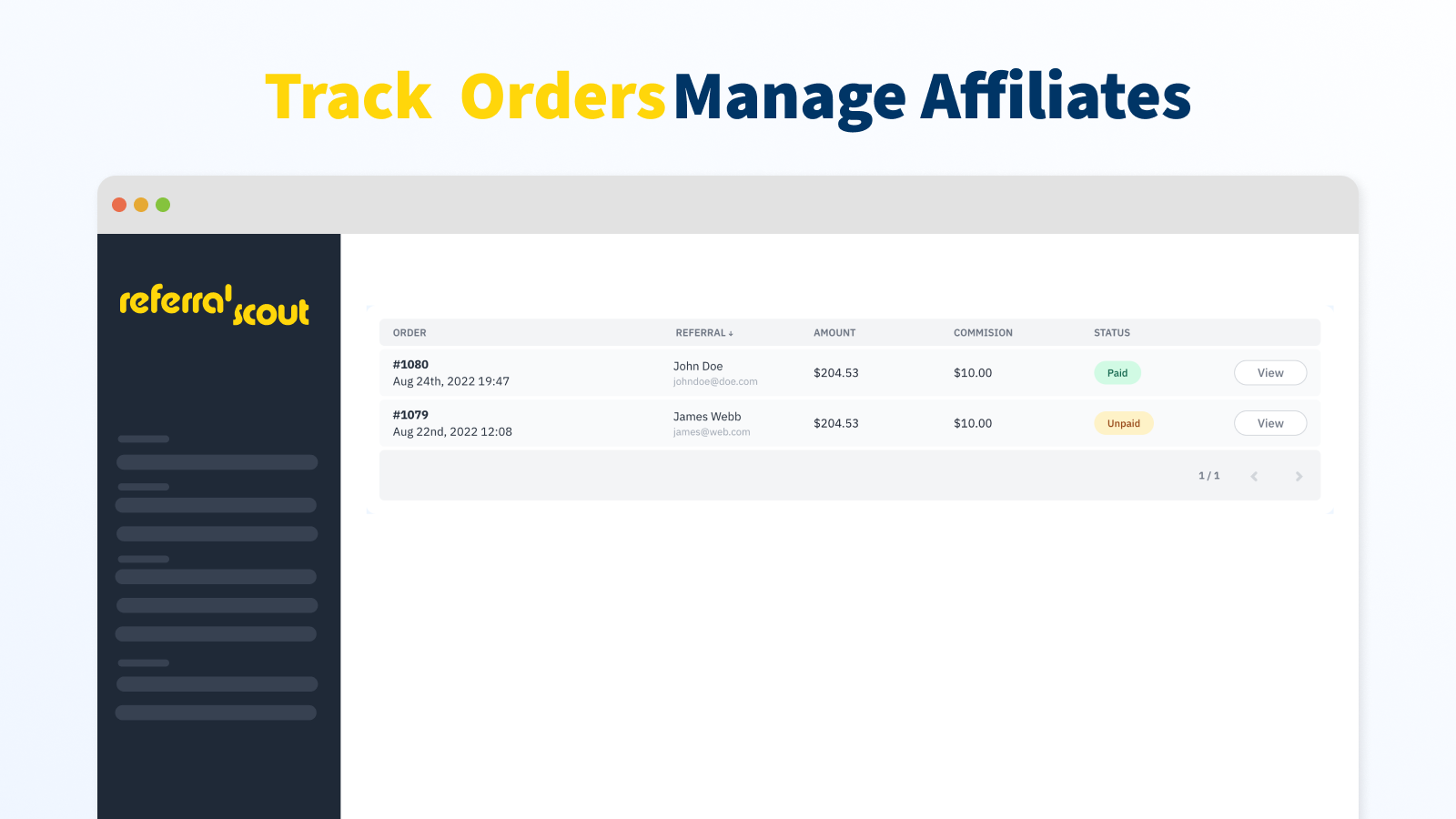 Track and Manage Affiliates