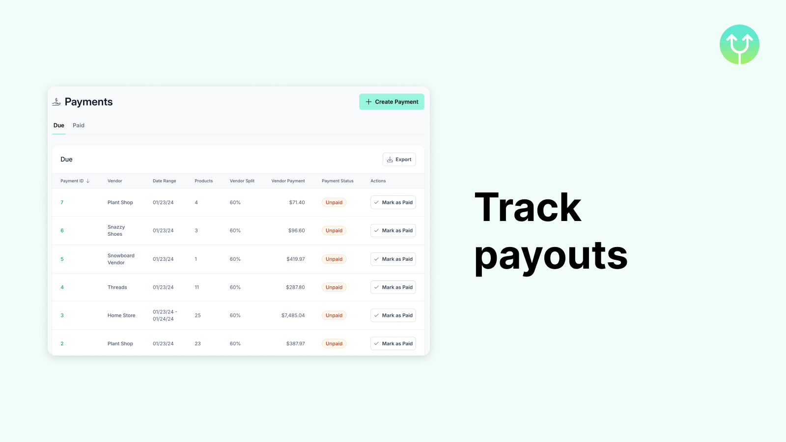 Track payouts with ConsignMint's payment history and automations