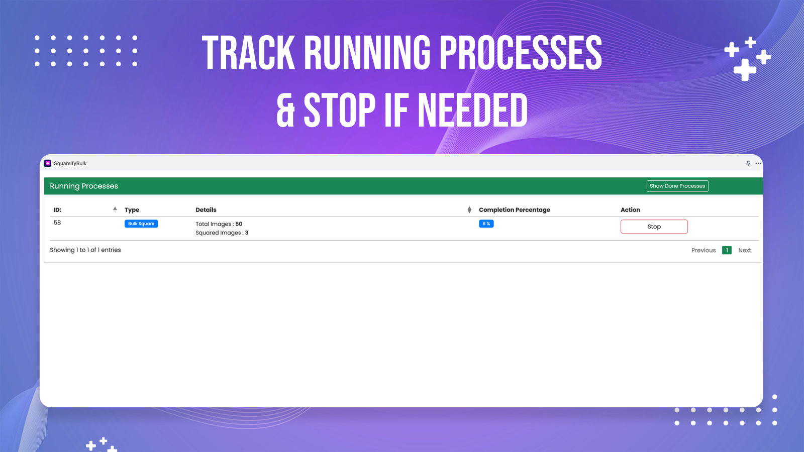 Track running processes