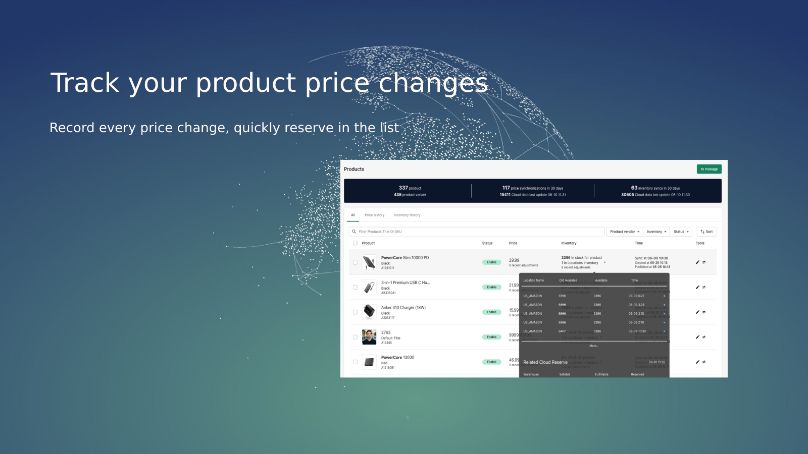 Track your product price changes
