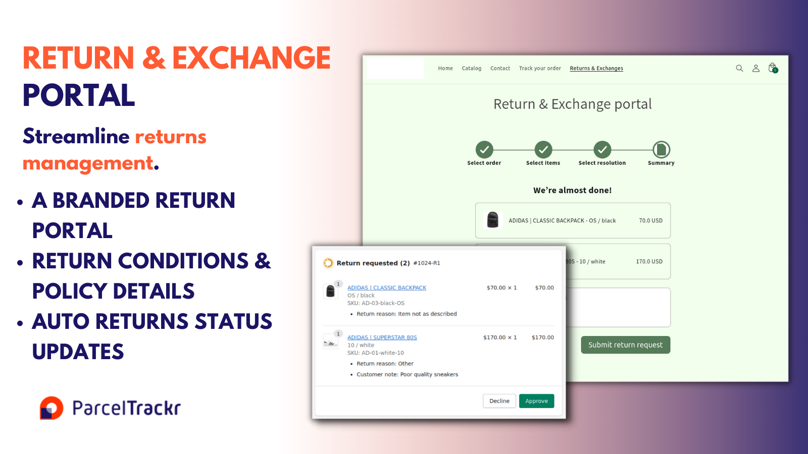 Trackr app: Shopify Return App | Refund App, Returns & exchanges