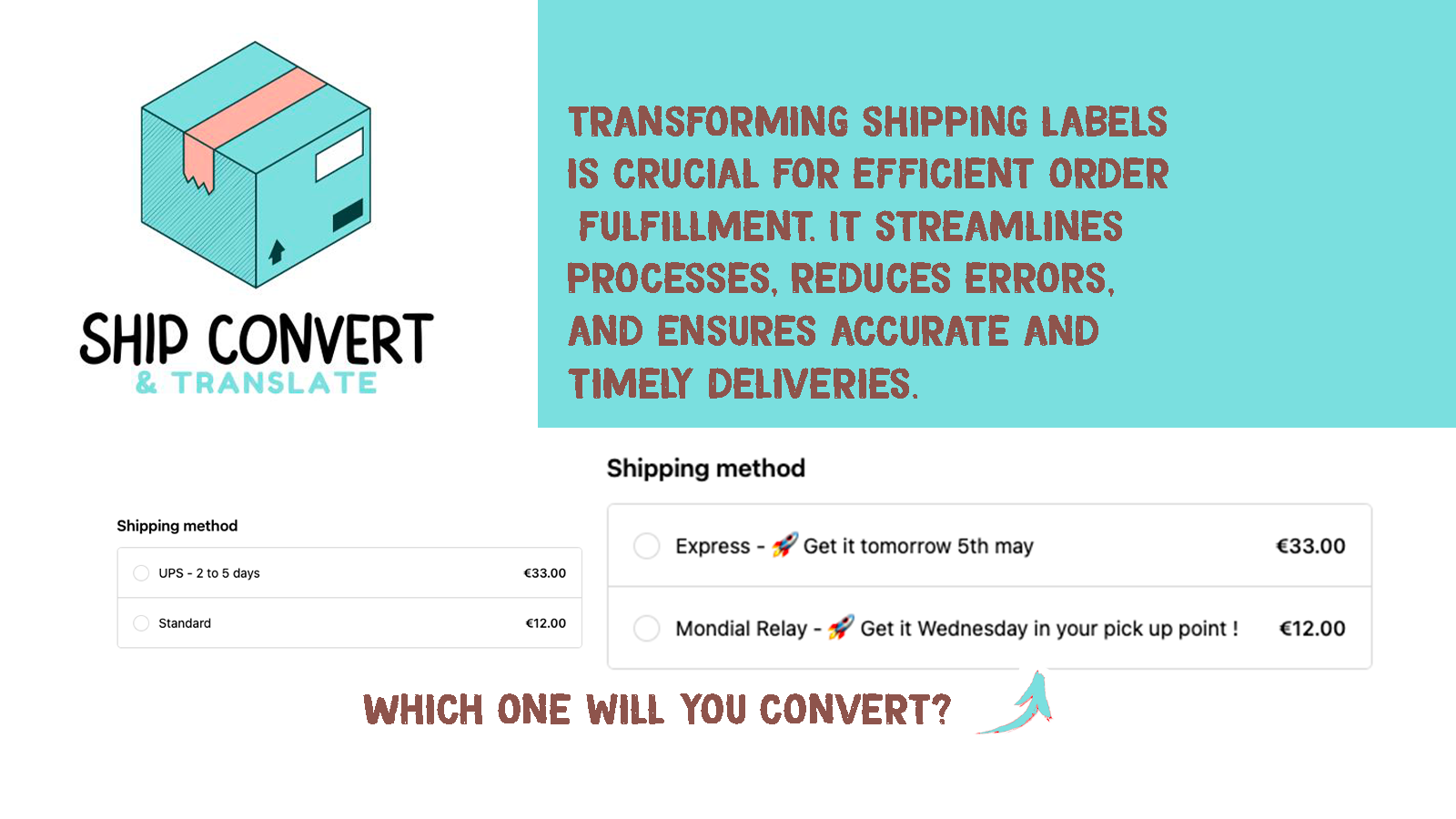 tranform shipping labels converts