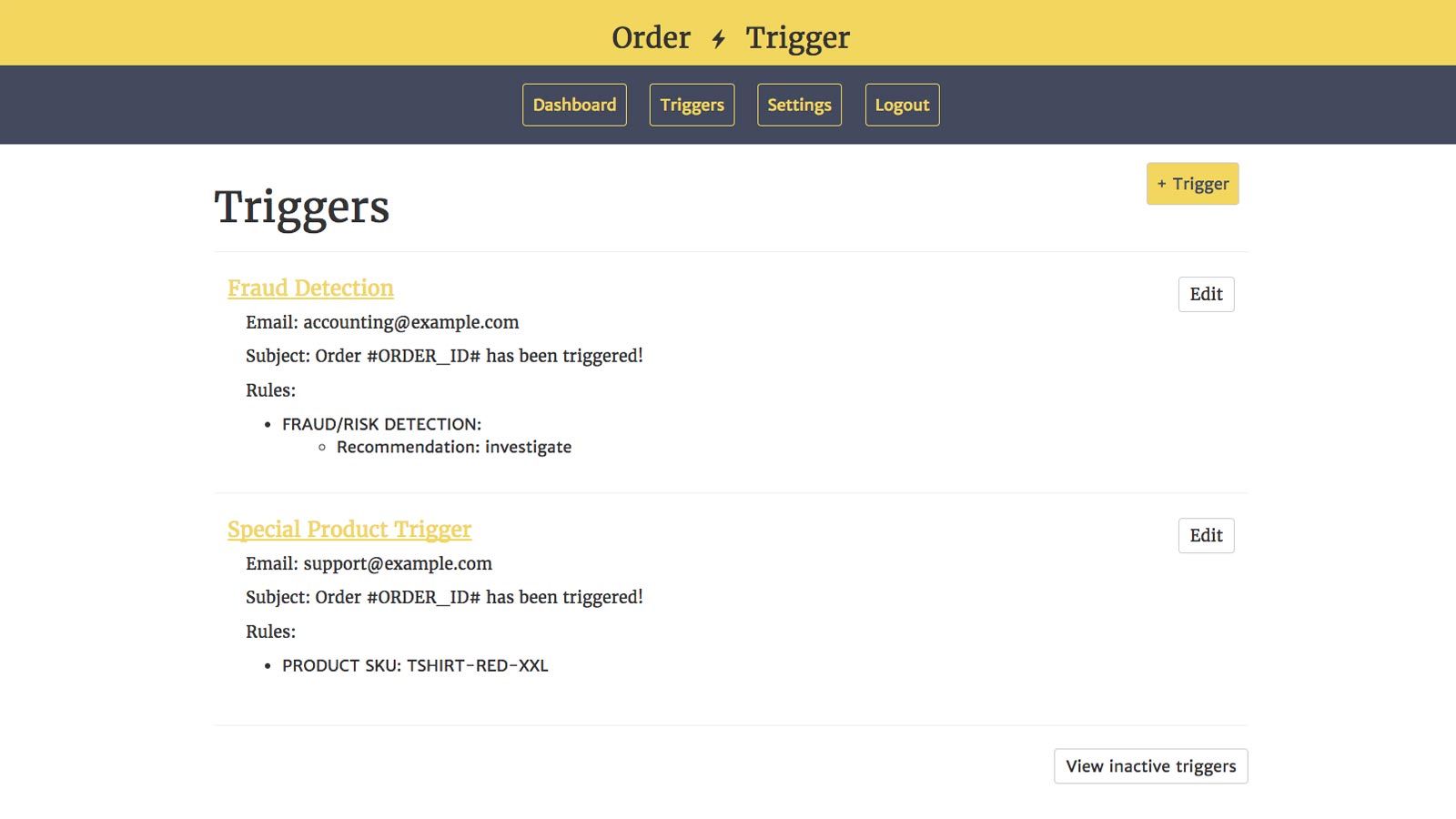trigger listing