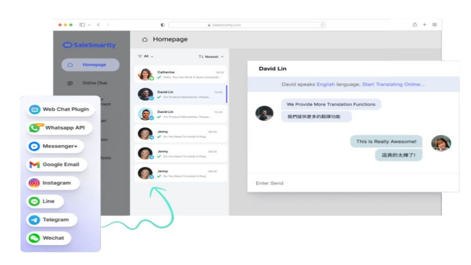Unified management interface for multi-channel chat