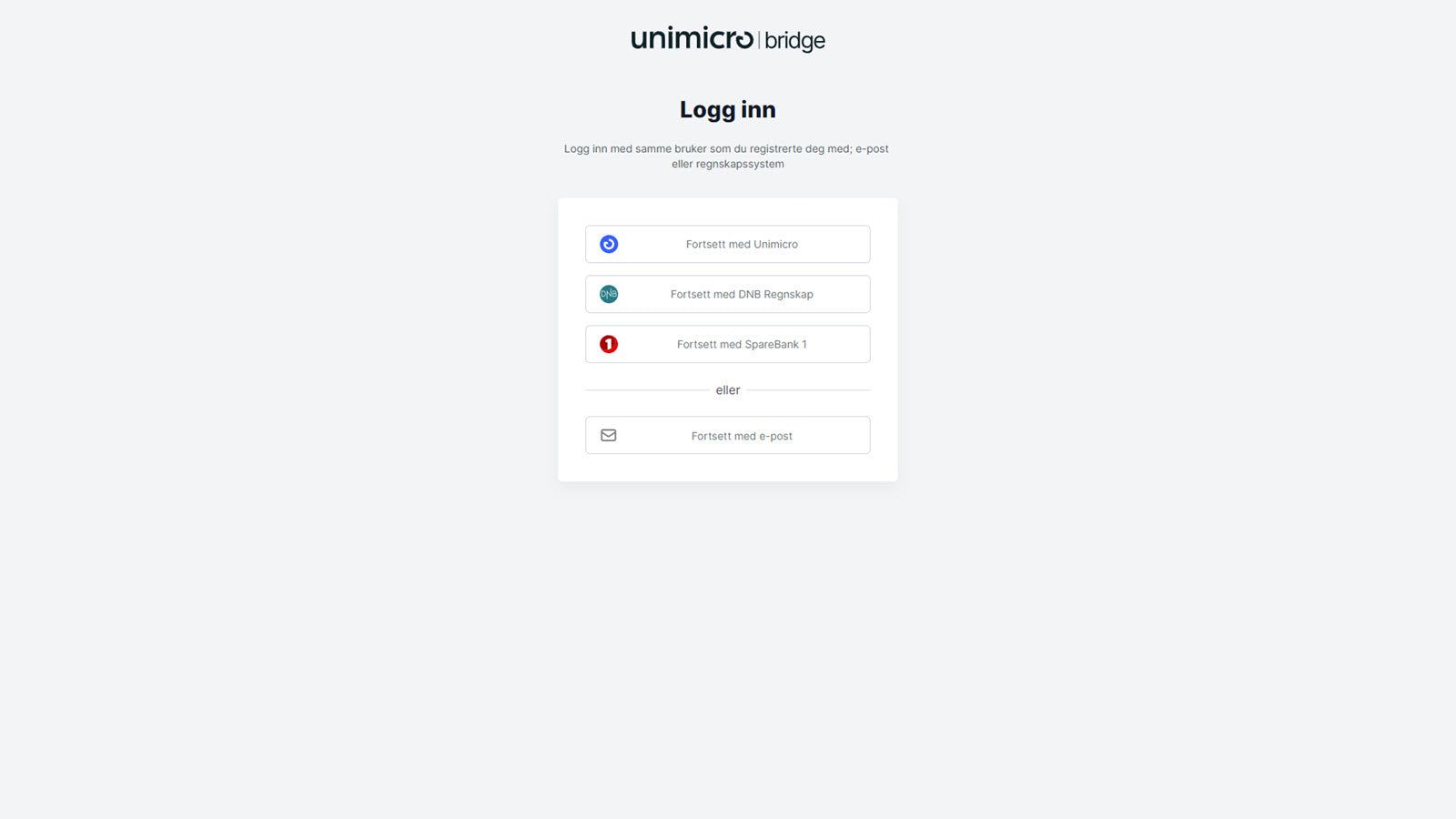 Unimicro Bridge - Logg inn