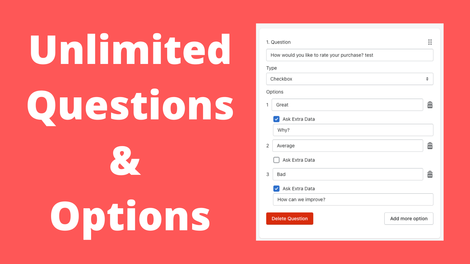 Unlimited Questions and values