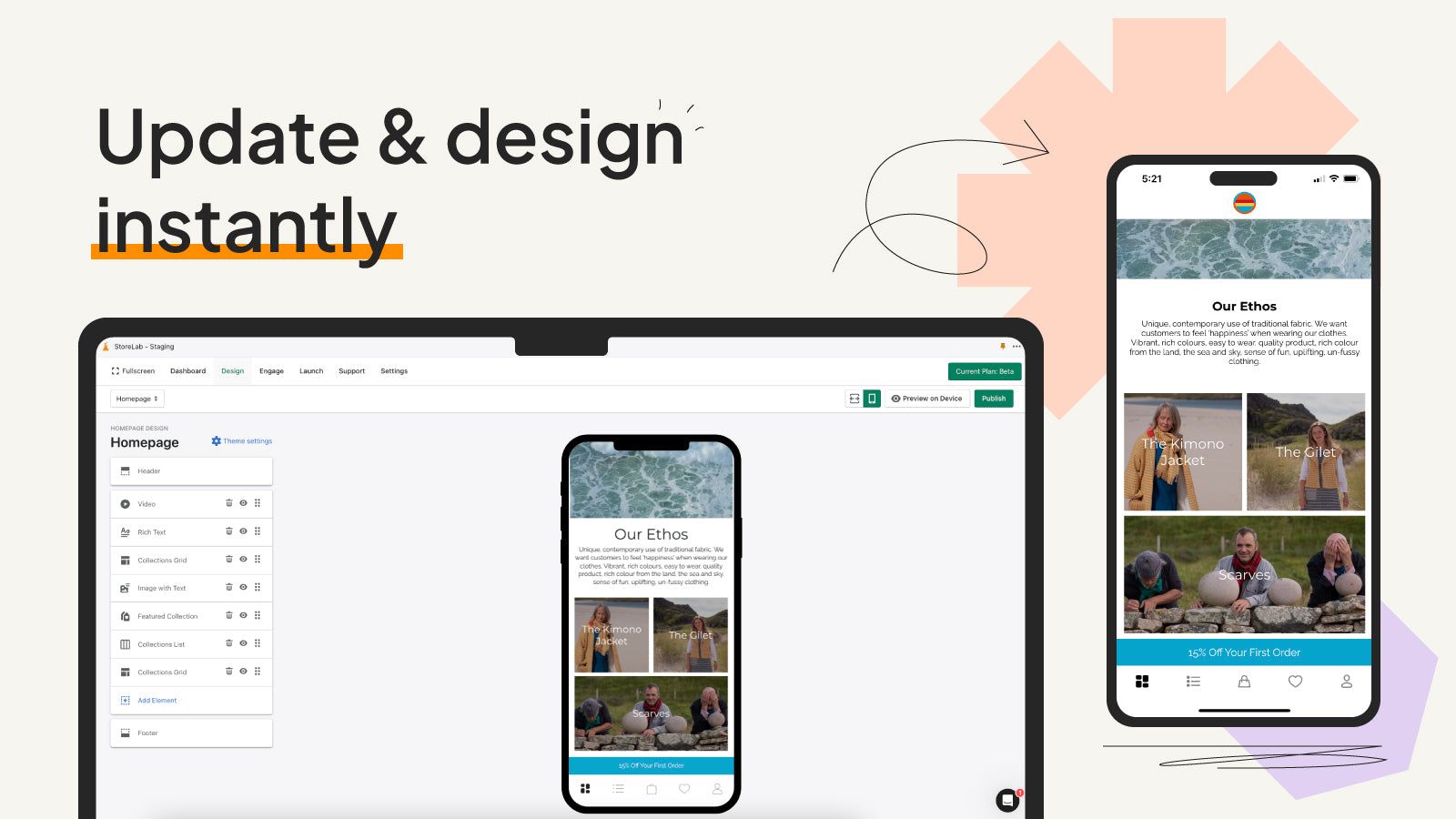 Update your mobile design instantly