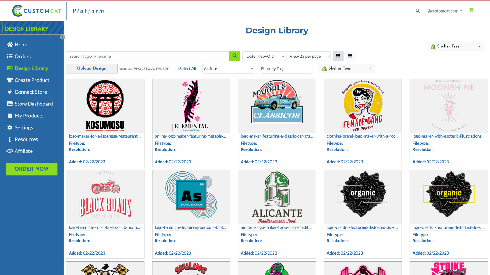 Upload and Manage Designs in the Design Library