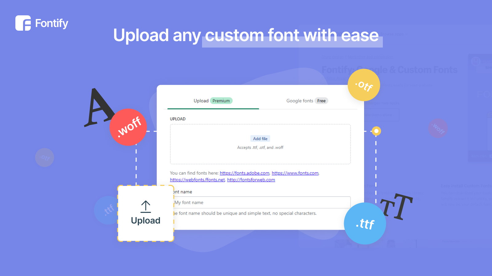 Upload custom font