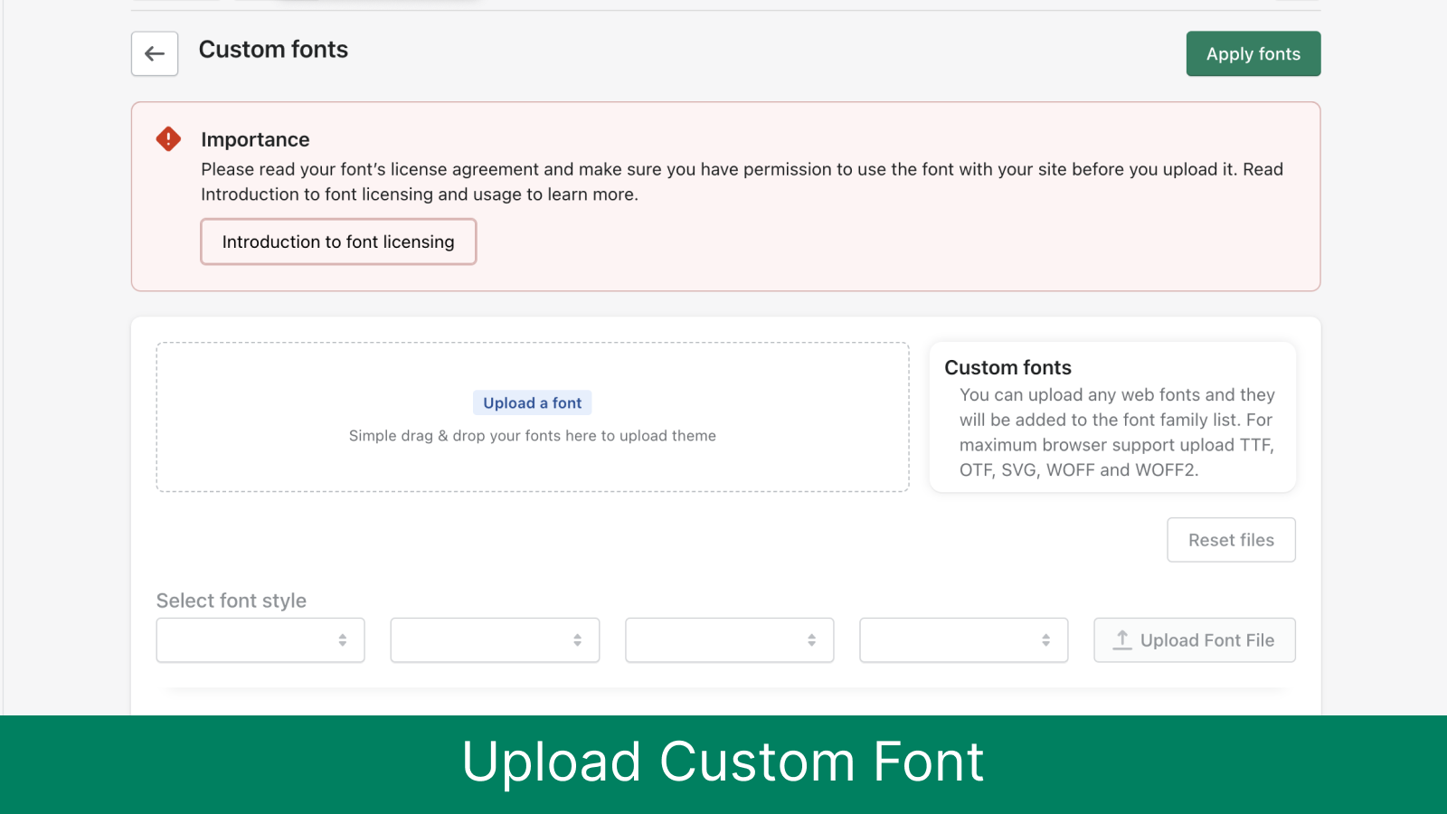 Upload Custom Font
