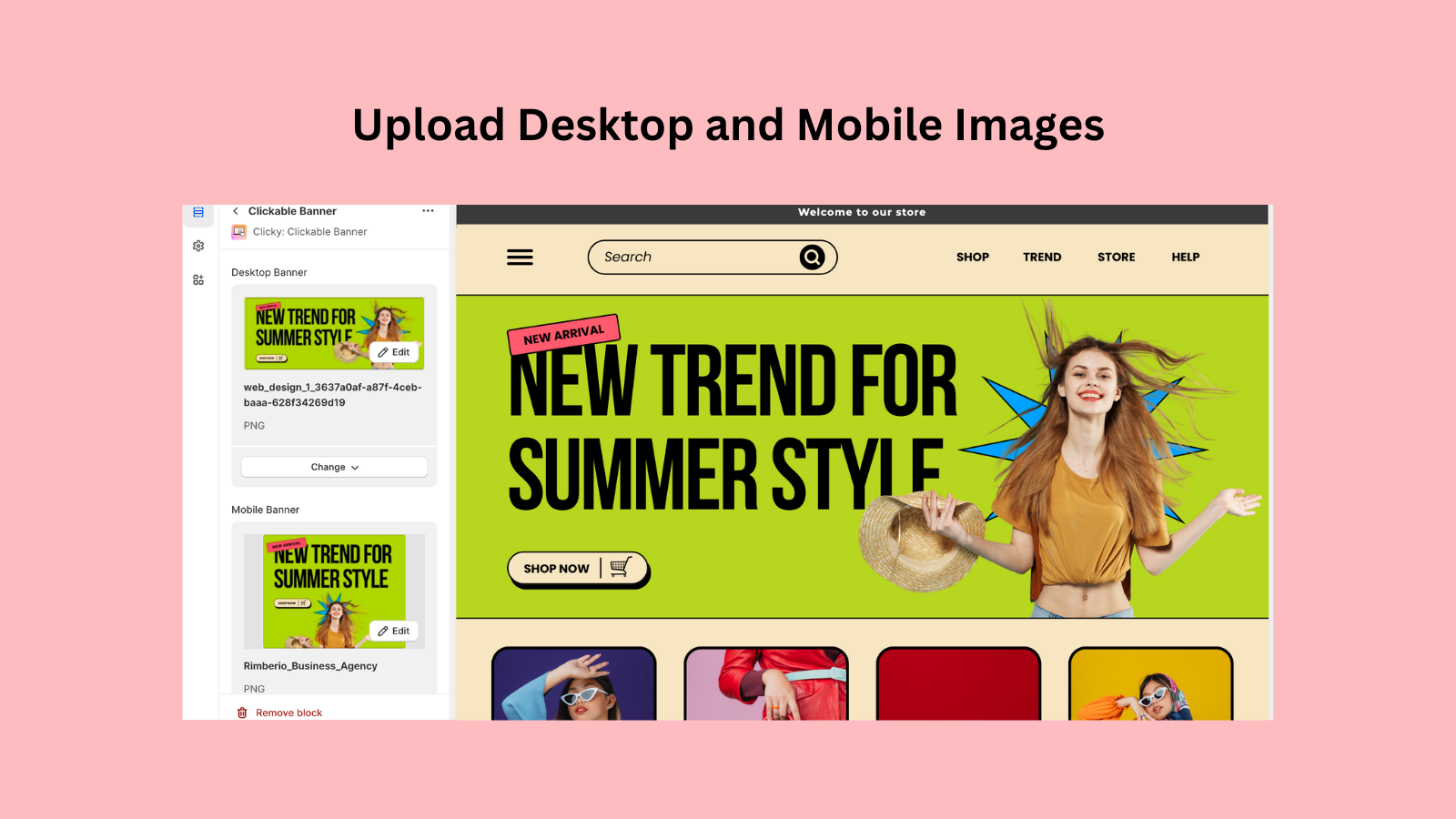 Upload desktop and mobile images