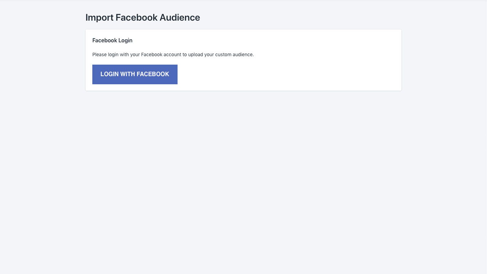 upload to your facebook ads account