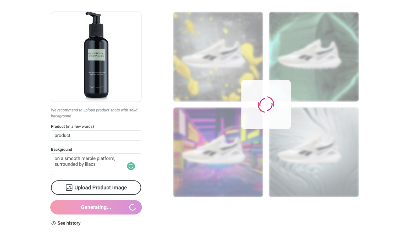 Upload your product photo from your device or inventory!
