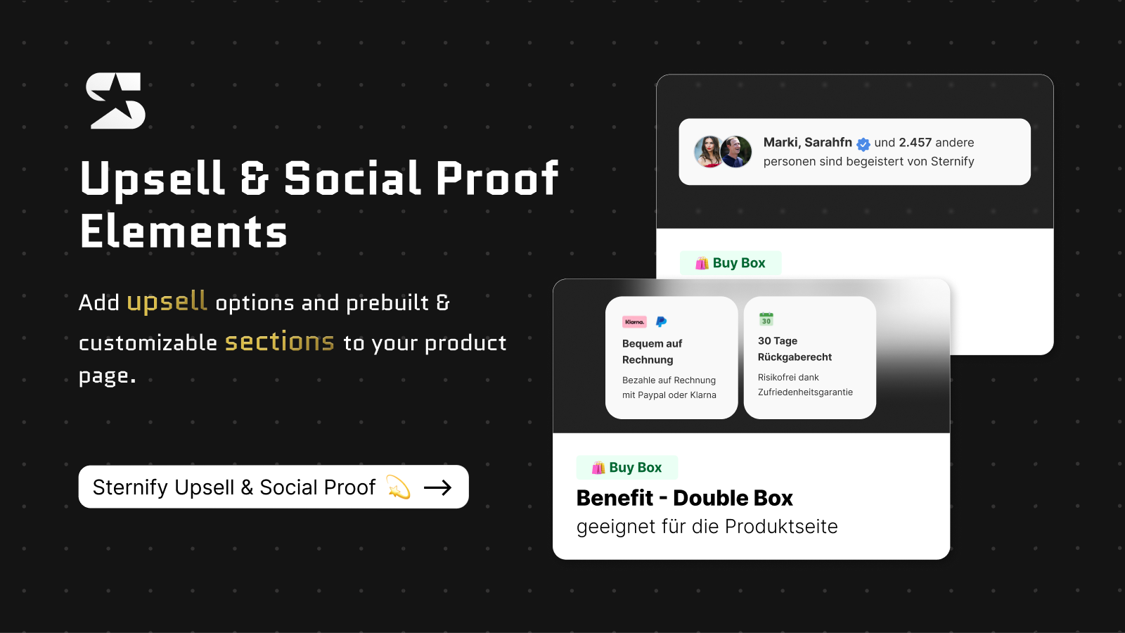 Upsell and Social Prrof Elements