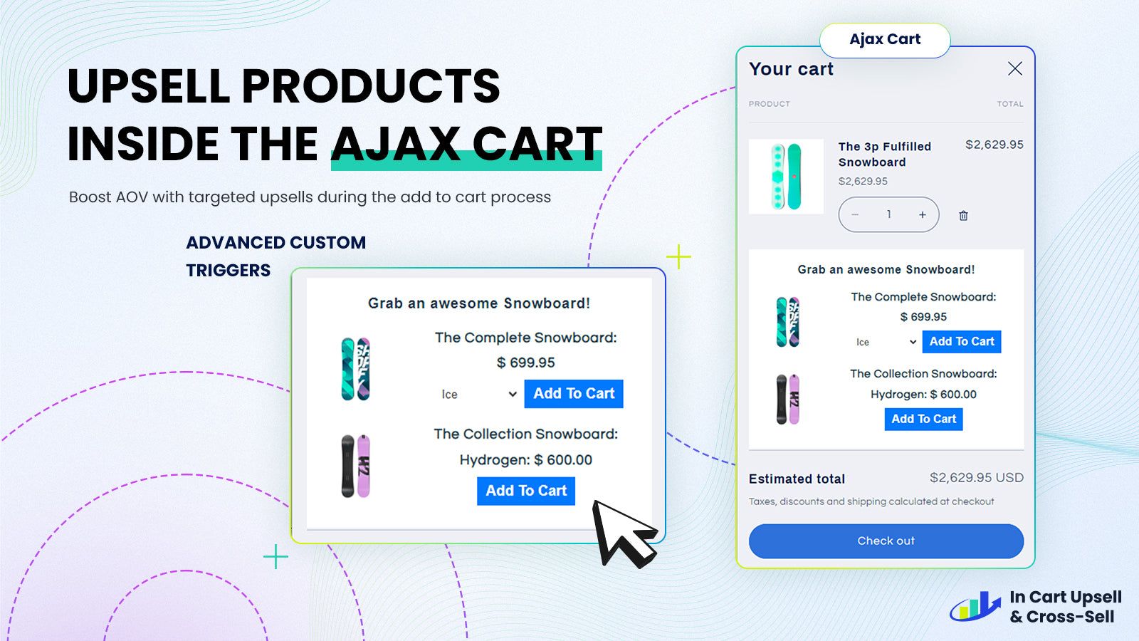 Upsell compatible with AJAX carts, drawer, and popup carts