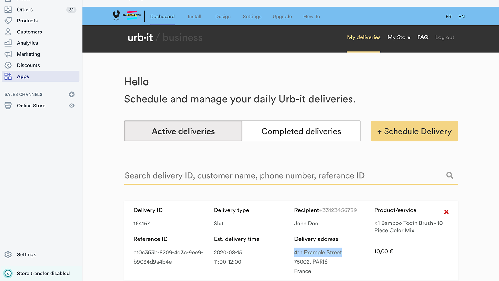 urb-it dashboard - manage your deliveries