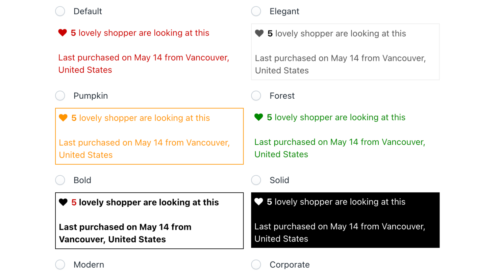 Urgency Shopper and stock remaining counter for Shopify