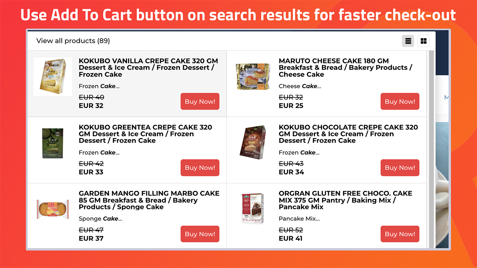 Use Add To Cart button on search results for faster check-out